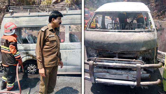 10 Tourists Killed, 13 Injured as Van Catches Fire on Murree Expressway