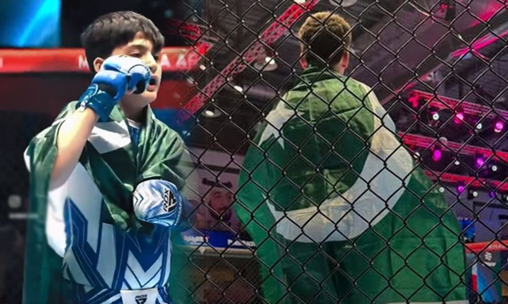 11-year-old Pakistani fighter Aurangzeb Taseer wins opening bout at MMA World Cup
